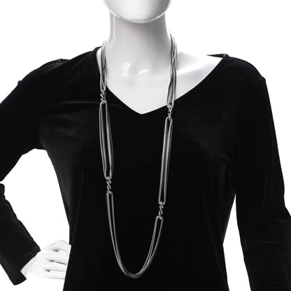 David Yurman Sterling Silver Eight Row Curb Link Necklace 2 of 5