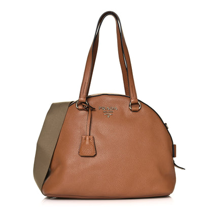 Prada Vitello Daino Dome Satchel Cuoio 1 of 14