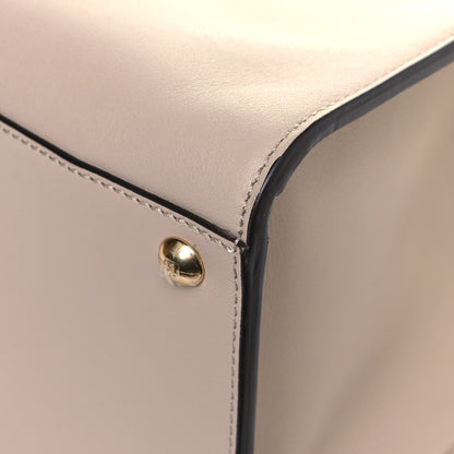 Fendi Vitello Seta Glazed Fabric FF 1974 Medium Peekaboo X-Lite Nuvola Mogano Panna 18 of 19