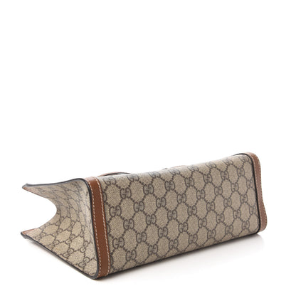Gucci GG Supreme Monogram Calfskin Small Padlock Tote Beige Ebony Tuscany 4 of 10