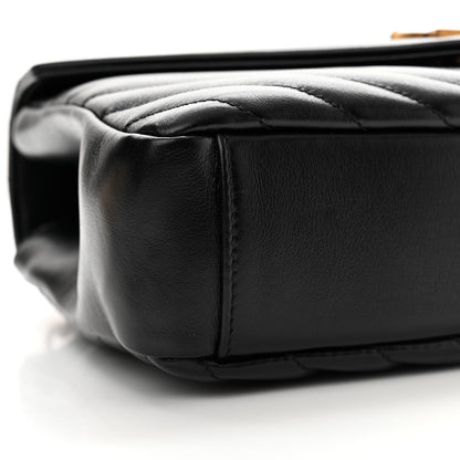 Saint Laurent Sheepskin Matelasse Chevron Monogram Medium College Bag Black 9 of 11