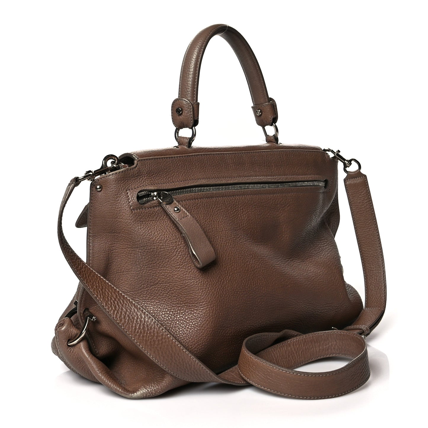 Calfskin Large Sofia Shoulder Bag Brown