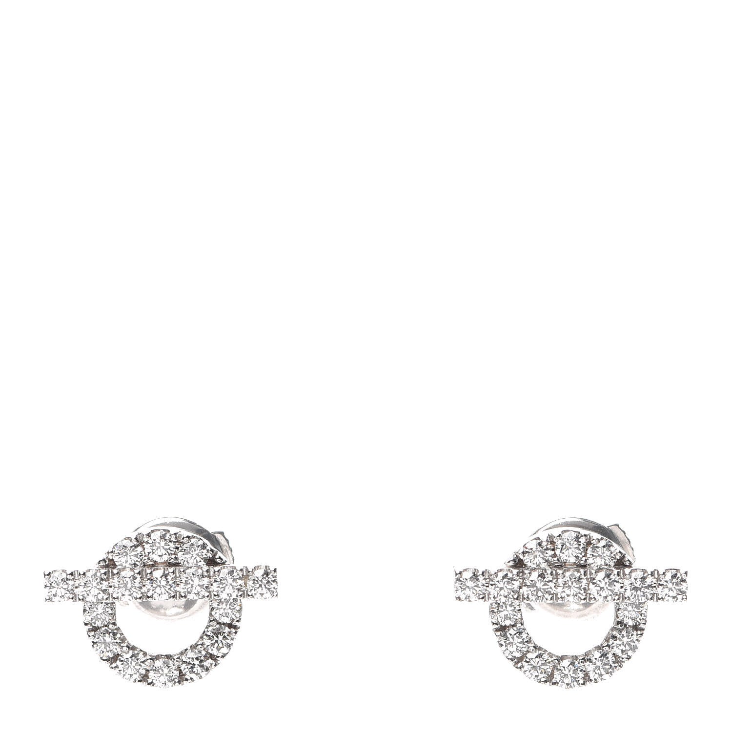 Hermes 18K White Gold Diamond Finesse Earrings 1 of 5