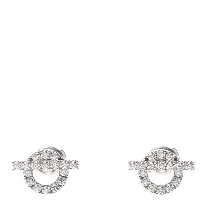 Hermes 18K White Gold Diamond Finesse Earrings 1 of 5