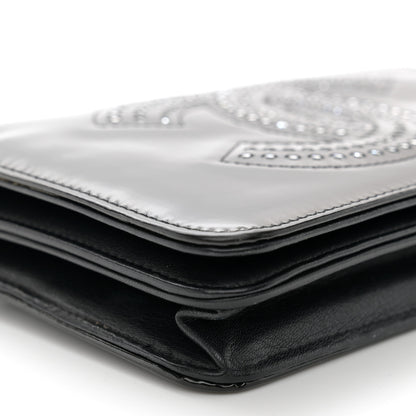 Chanel Patent Strass Wallet On Chain WOC Black 10 of 11