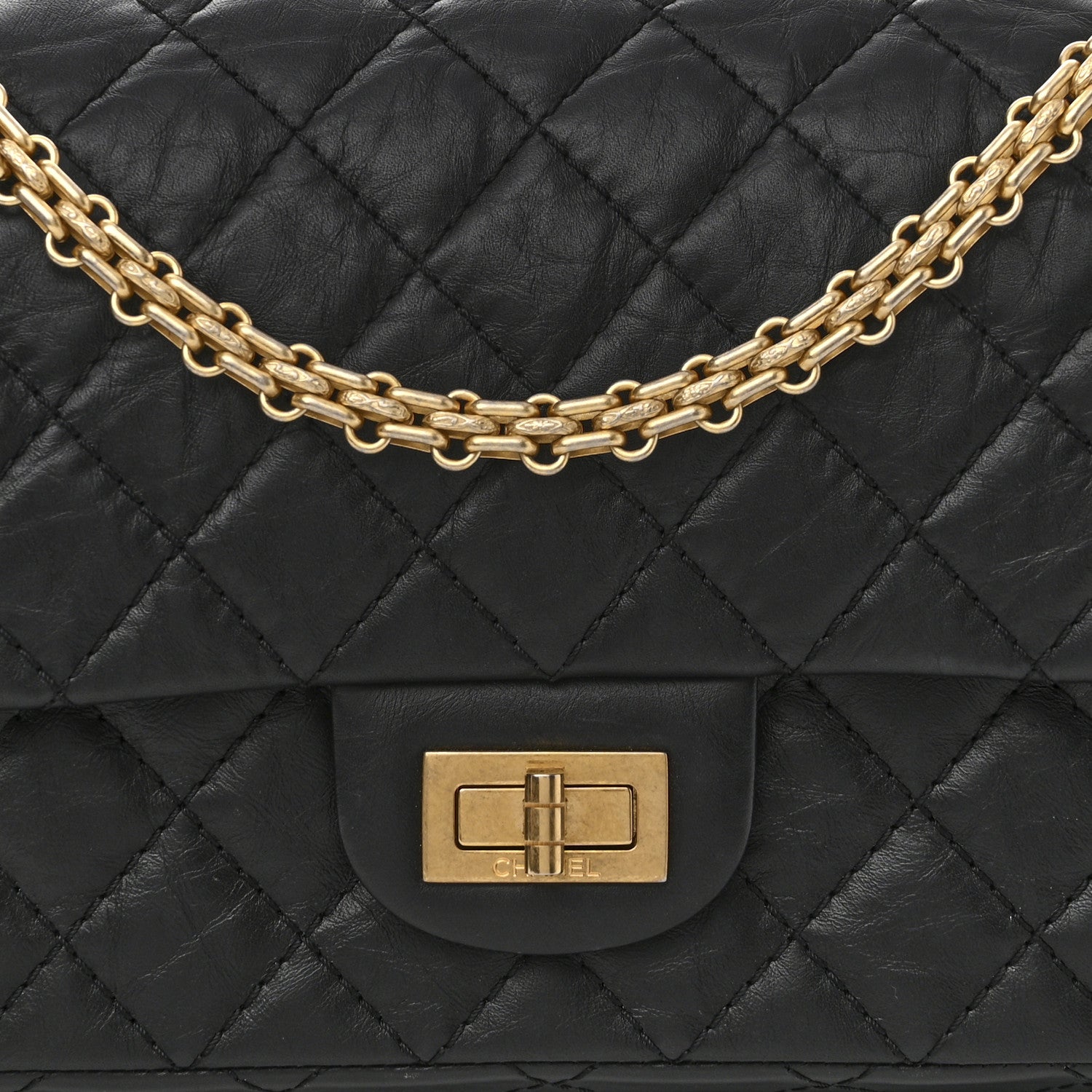 Chanel Aged Calfskin Quilted 2.55 Reissue 225 Flap Black 8 of 11