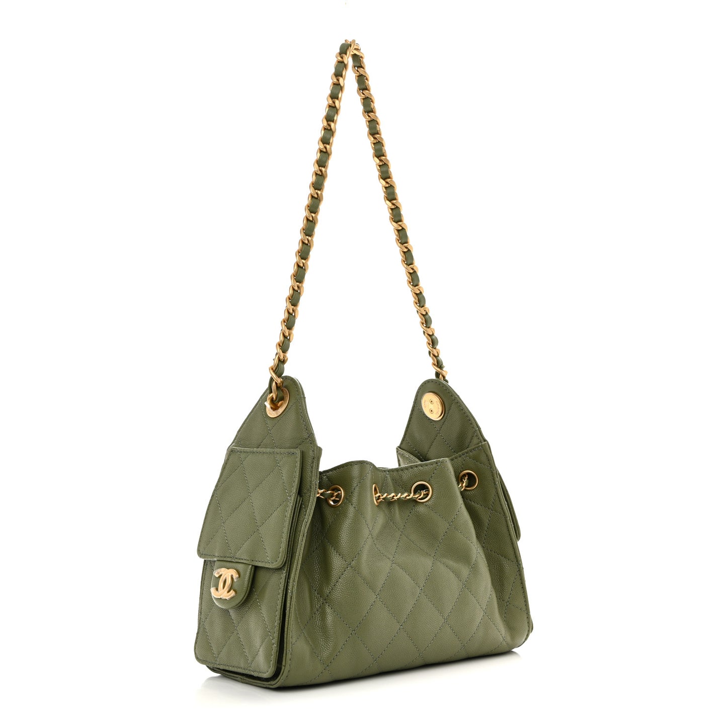 Caviar Quilted Mini Chanel 25 Handbag Green