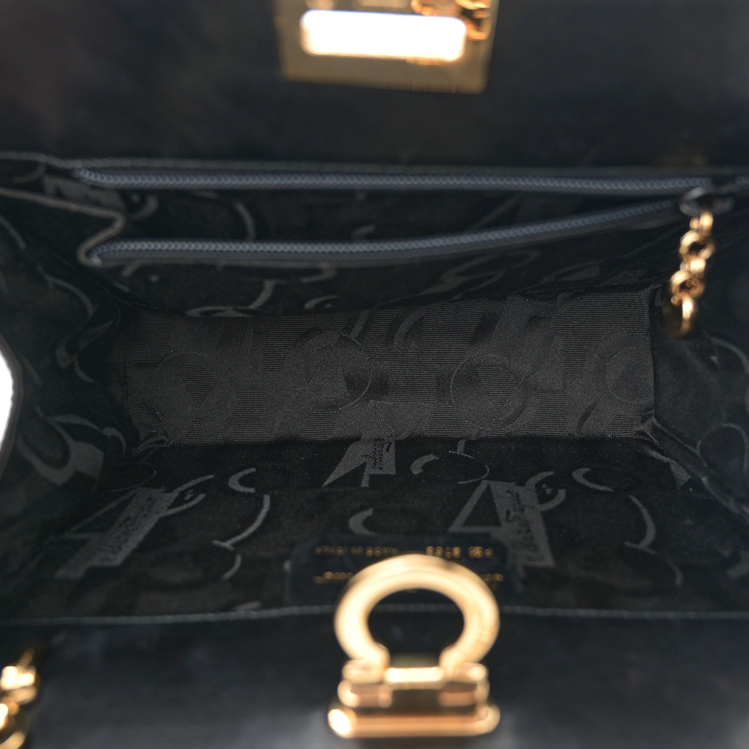 Salvatore Ferragamo Brushed Calfskin Gancini Trifolio Chain Bag Black 5 of 10