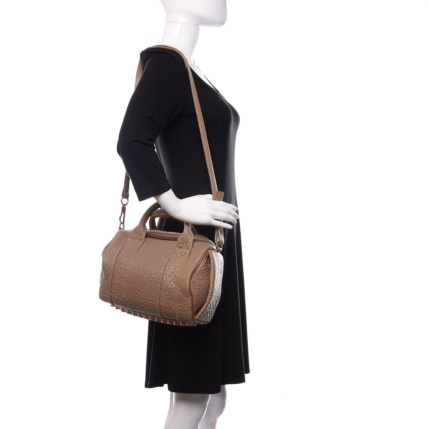 Alexander Wang Pebbled Lambskin Rockie Latte Rose Gold Hardware 2 of 13