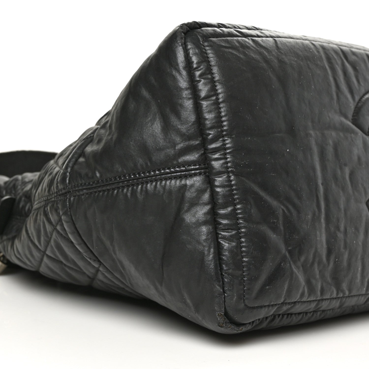 Chanel Coated Canvas Quilted Garment Travel Bag Black 8 of 9