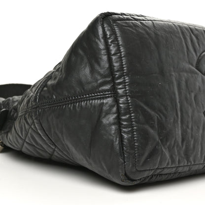 Chanel Coated Canvas Quilted Garment Travel Bag Black 8 of 9
