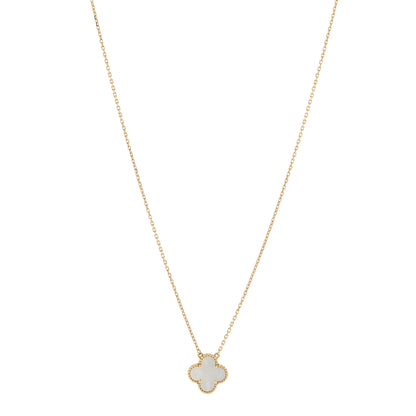 Van Cleef & Arpels 18K Yellow Gold Mother of Pearl Vintage Alhambra Pendant Necklace 1 of 6