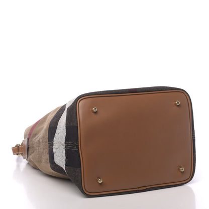 Burberry Canvas Mega Check Medium Ashby Hobo Black 4 of 11