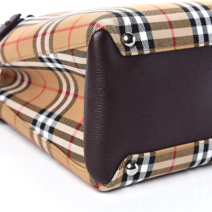 Burberry Goatskin Vintage Check Medium Banner Tote Deep Claret 8 of 9