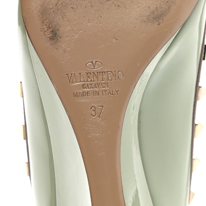 Valentino Garavani Patent Rockstud 70mm Wedges 37 Water Green Poudre 6 of 11