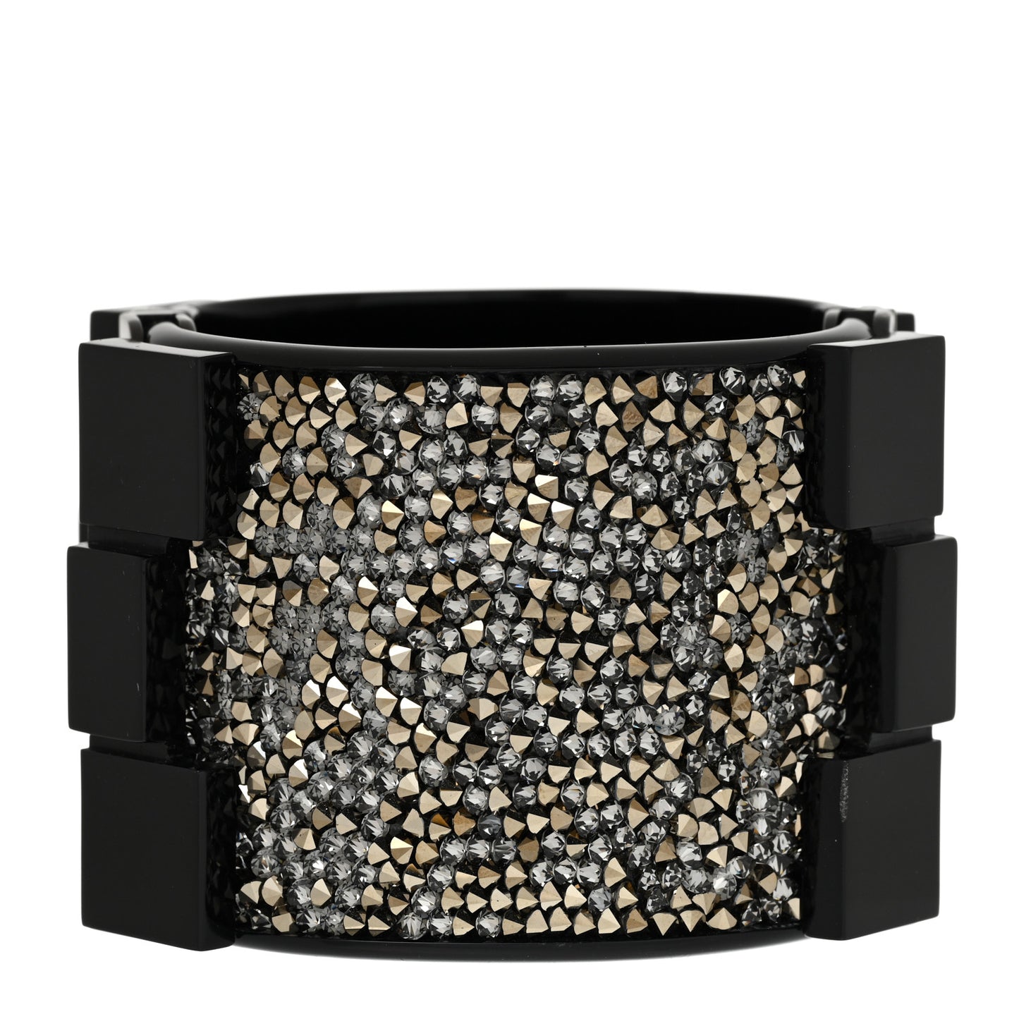 Resin Crystal Studded Lego Boy Cuff Black