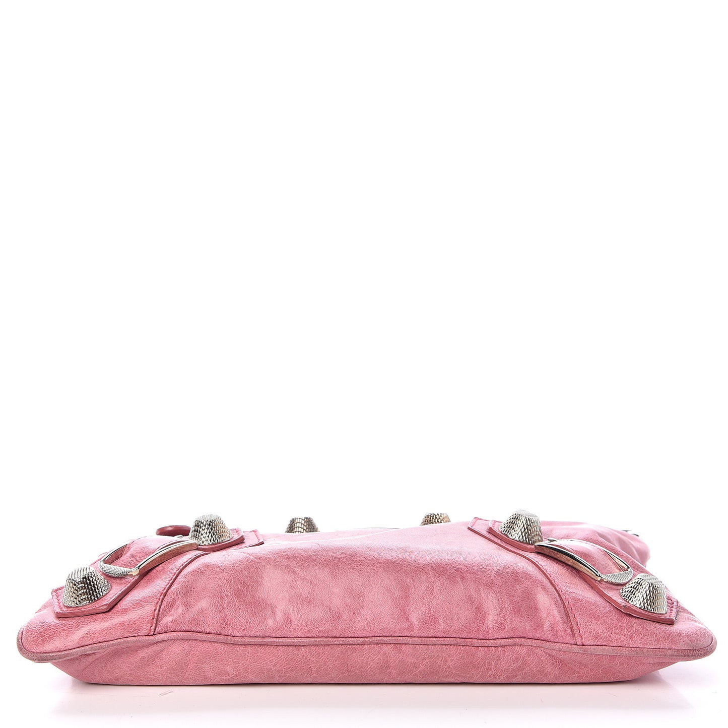 Agneau Giant 21 Silver Hardware Flat Handle Clutch Framboise
