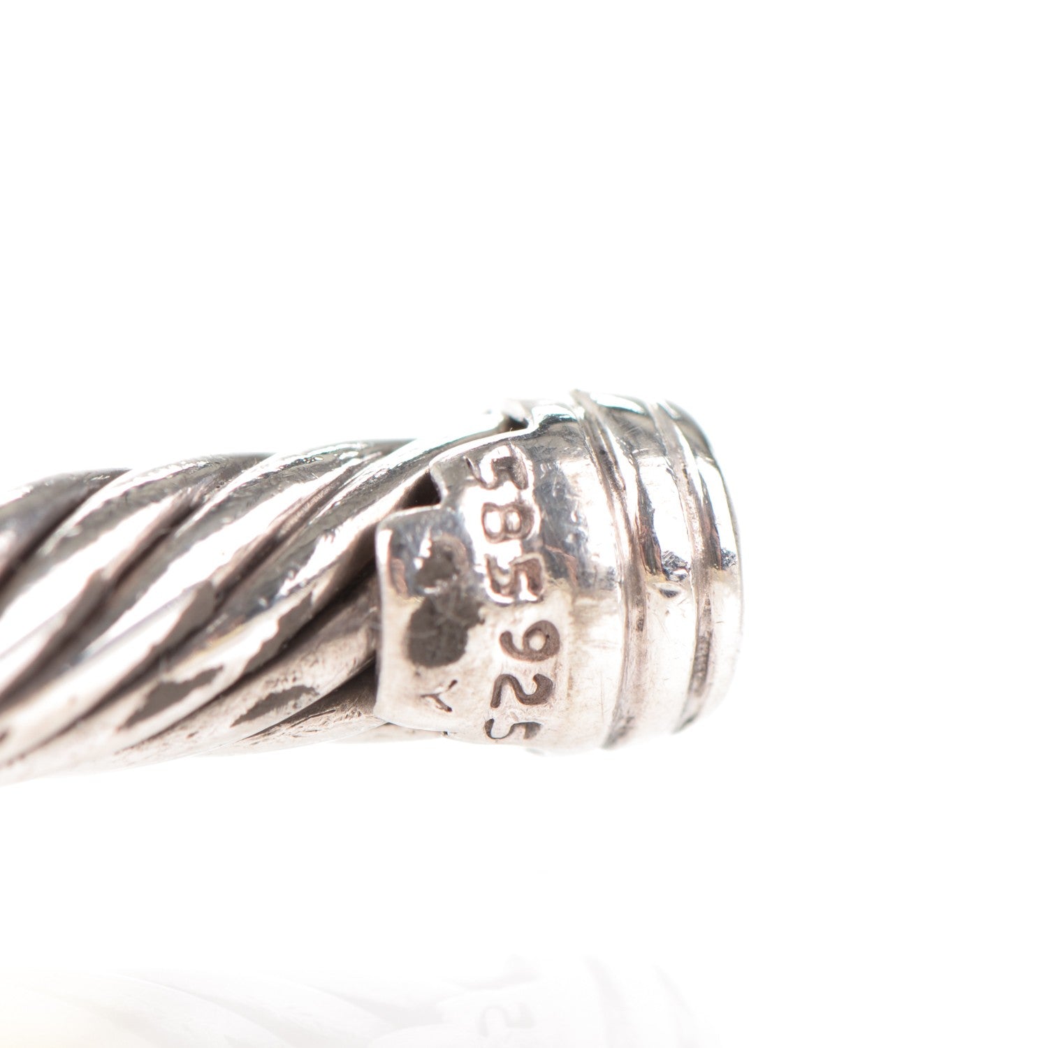 David Yurman Sterling Silver 14K Yellow Gold 5mm Cable Classics Two Station Bracelet 4 of 4