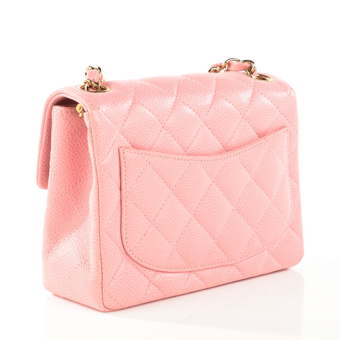 Caviar Quilted Mini Square Flap Pink