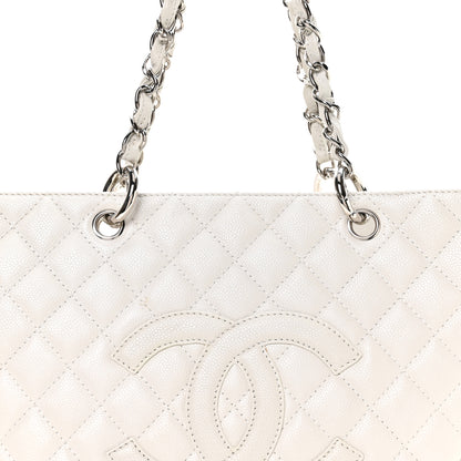 Chanel Caviar Quilted Grand Shopping Tote GST White 8 of 11