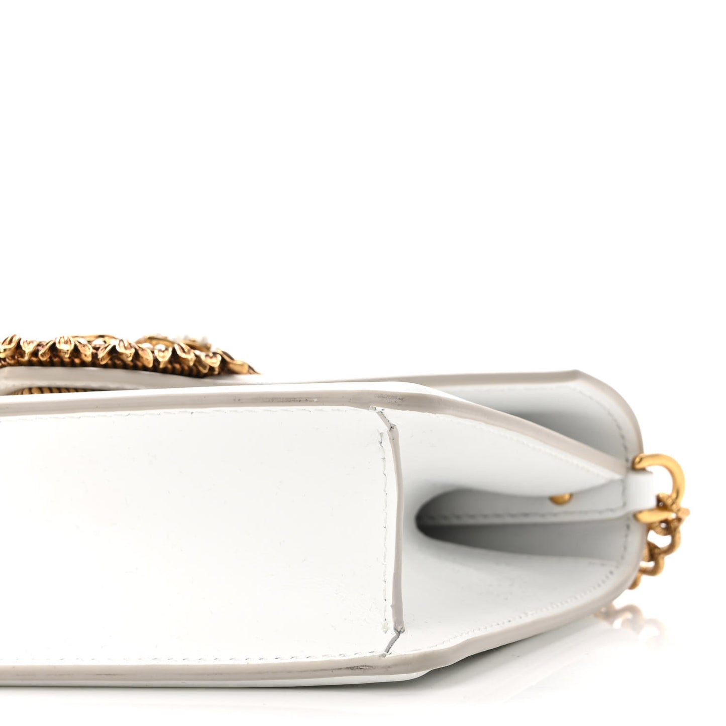 Smooth Calfskin Small Devotion Envelope Top Handle Bag White