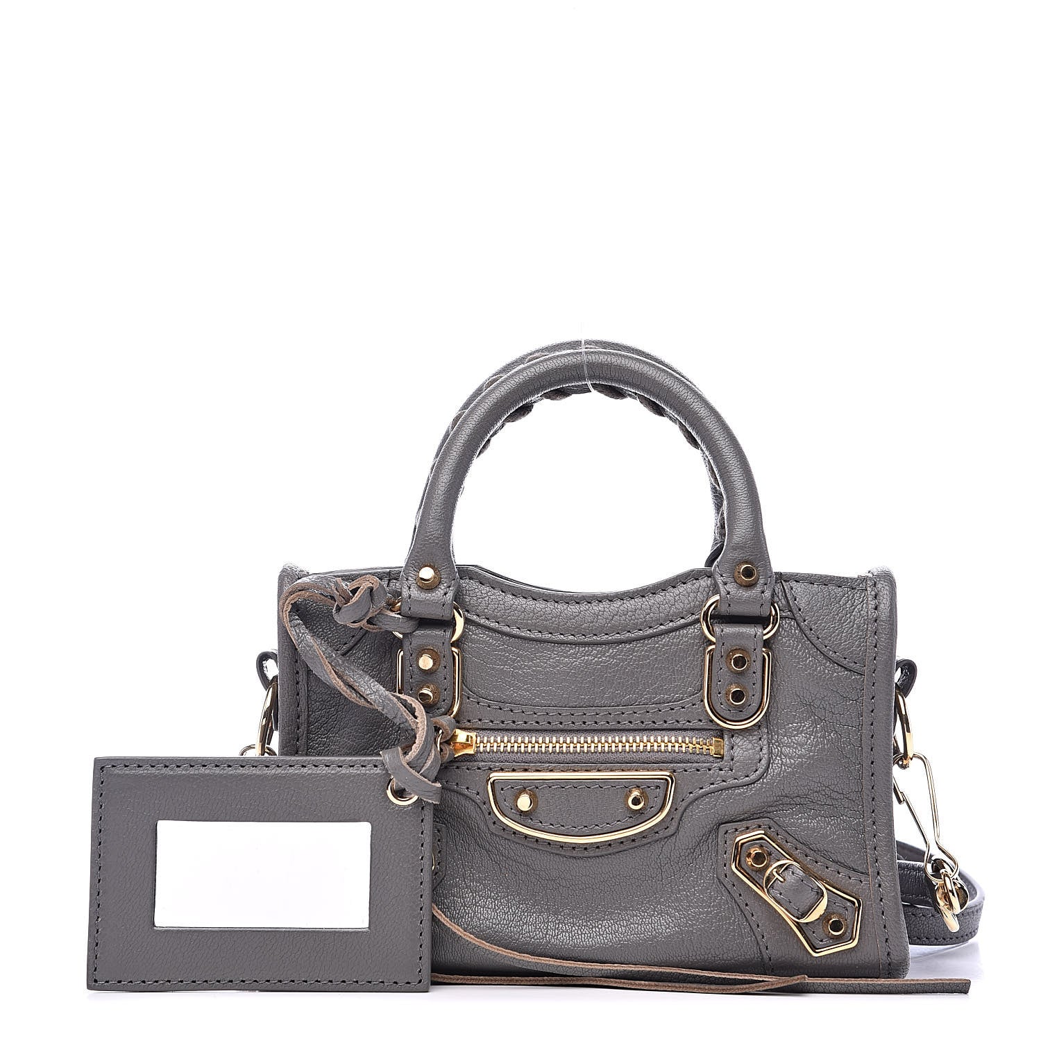 Balenciaga Chevre Gold Metallic Edge Hardware Nano City Gris Acier 1 of 9