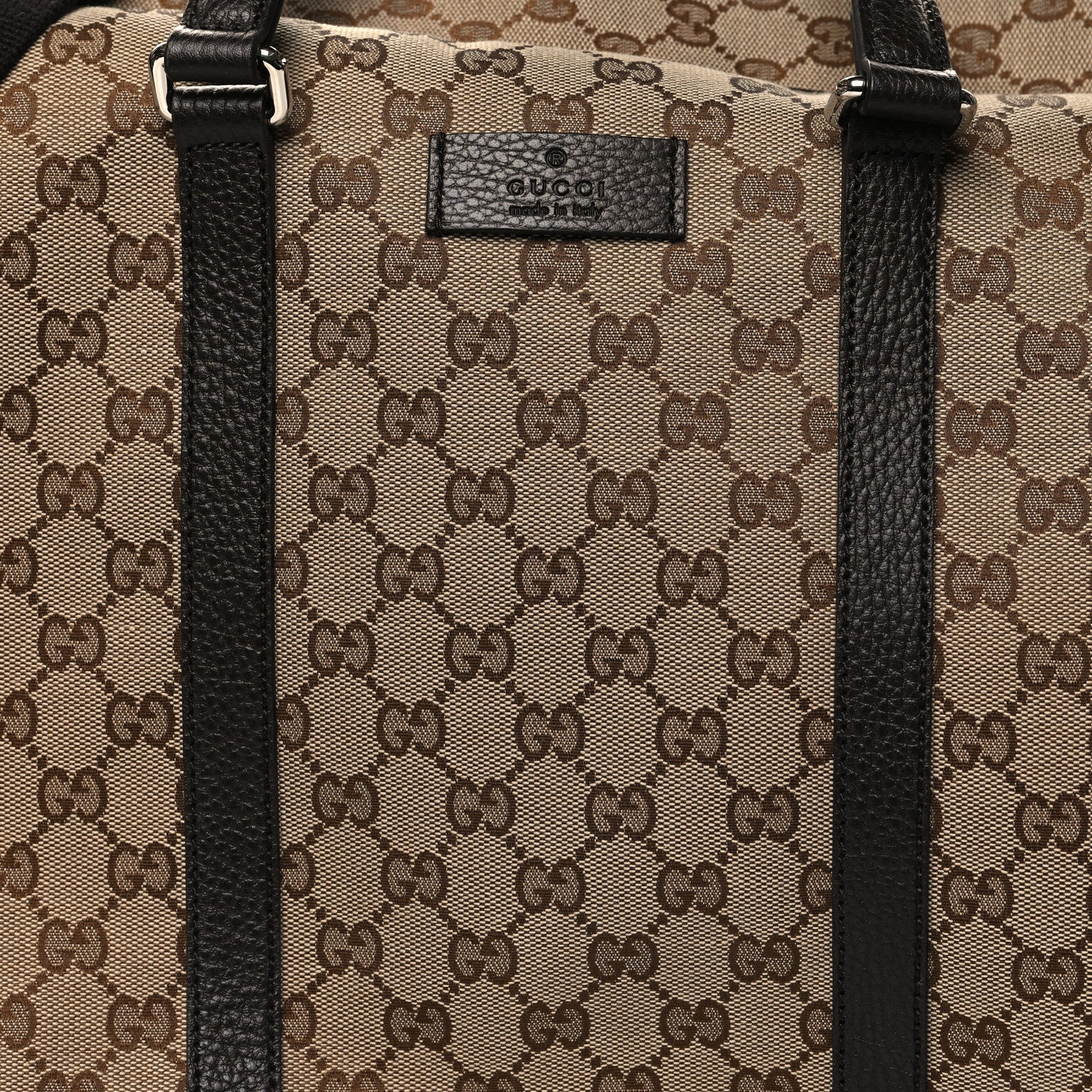 Gucci Monogram Dollar Calfskin Large Boston Duffle Bag Beige Ebony Testa di Moro Marrone Scuro 7 of 12