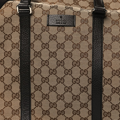 Gucci Monogram Dollar Calfskin Large Boston Duffle Bag Beige Ebony Testa di Moro Marrone Scuro 7 of 12