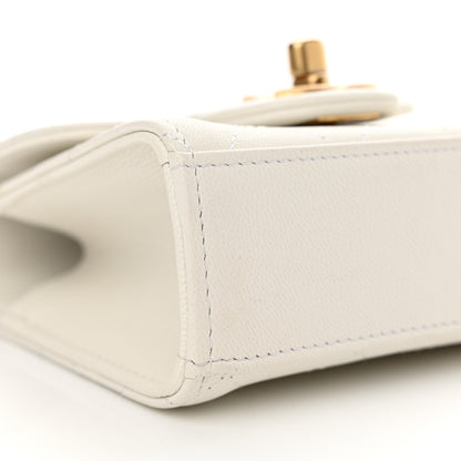 Chanel Goatskin Chic Pearls Clutch On Chain White 9 of 10