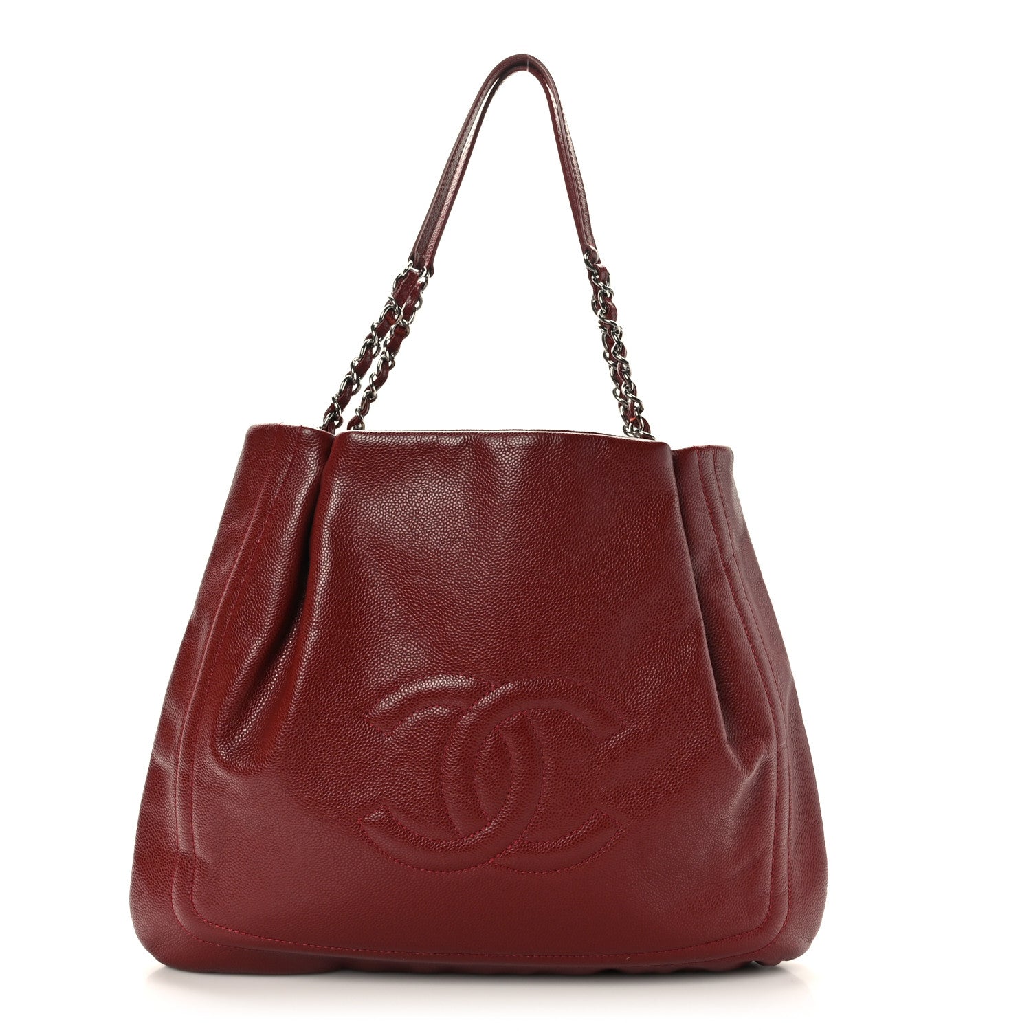 Chanel Caviar CC Timeless Shoulder Bag Red 1 of 9