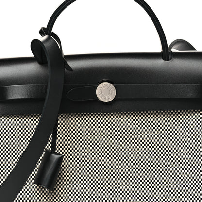 Hermes Vache Hunter Criss Viking Herbag Zip Retourne 31 PM Ecru Black 8 of 11