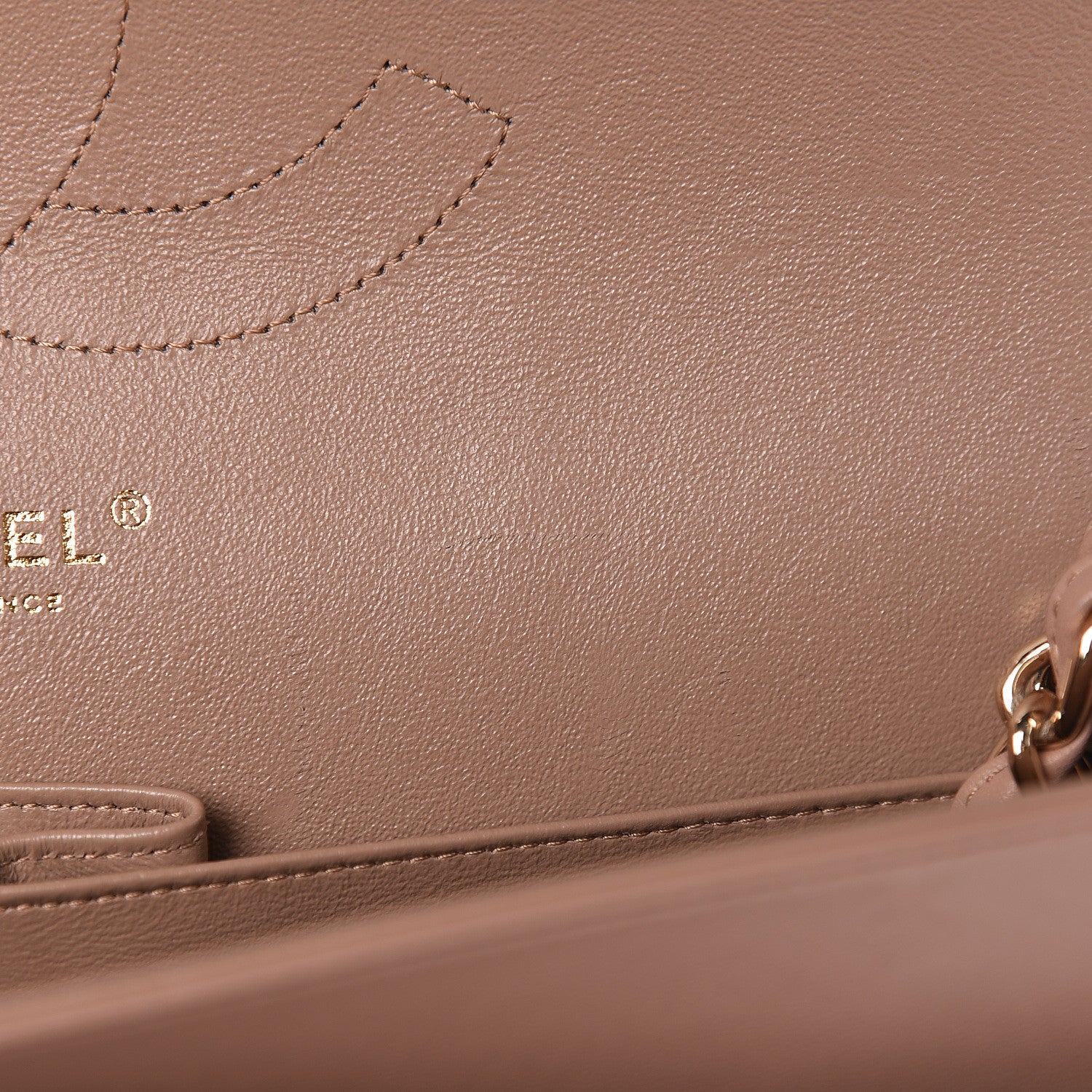 Chanel Lambskin Quilted Jumbo Double Flap Dark Beige 8 of 12