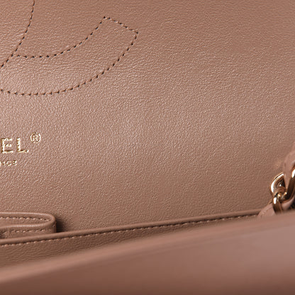 Chanel Lambskin Quilted Jumbo Double Flap Dark Beige 8 of 12