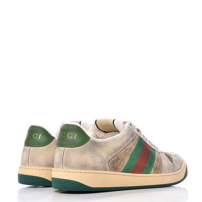 Gucci GG Monogram Nubuck Web Mens Screener Sneakers 8.5 New Sand Dusty Milk Vintage Green 4 of 9