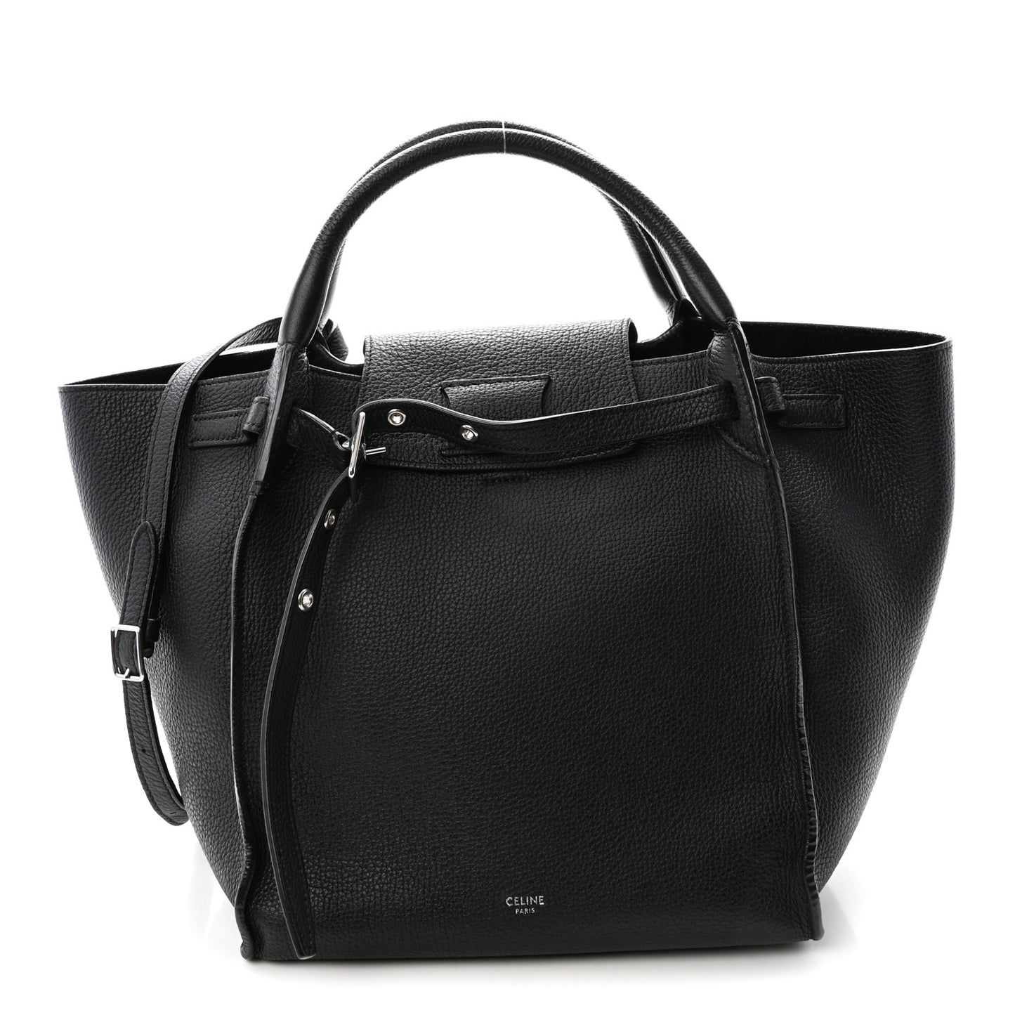 Supple Grained Calfskin Small Big Bag Black