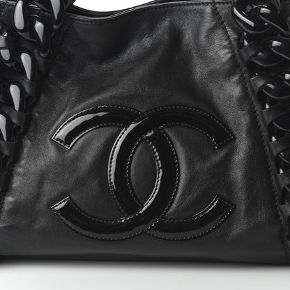 Chanel Calfskin Modern Chain Rhodoid East West Tote Black 10 of 10