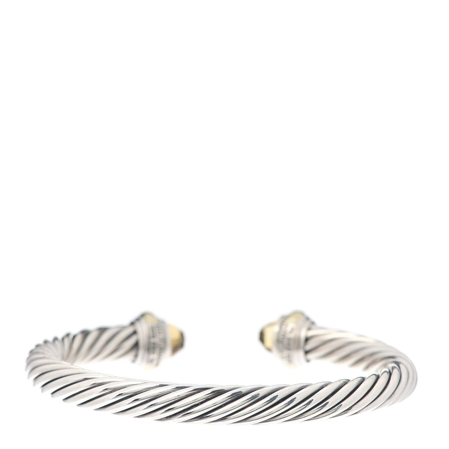 Sterling Silver 14K Yellow Gold Citrine 7mm Cable Classics Bracelet