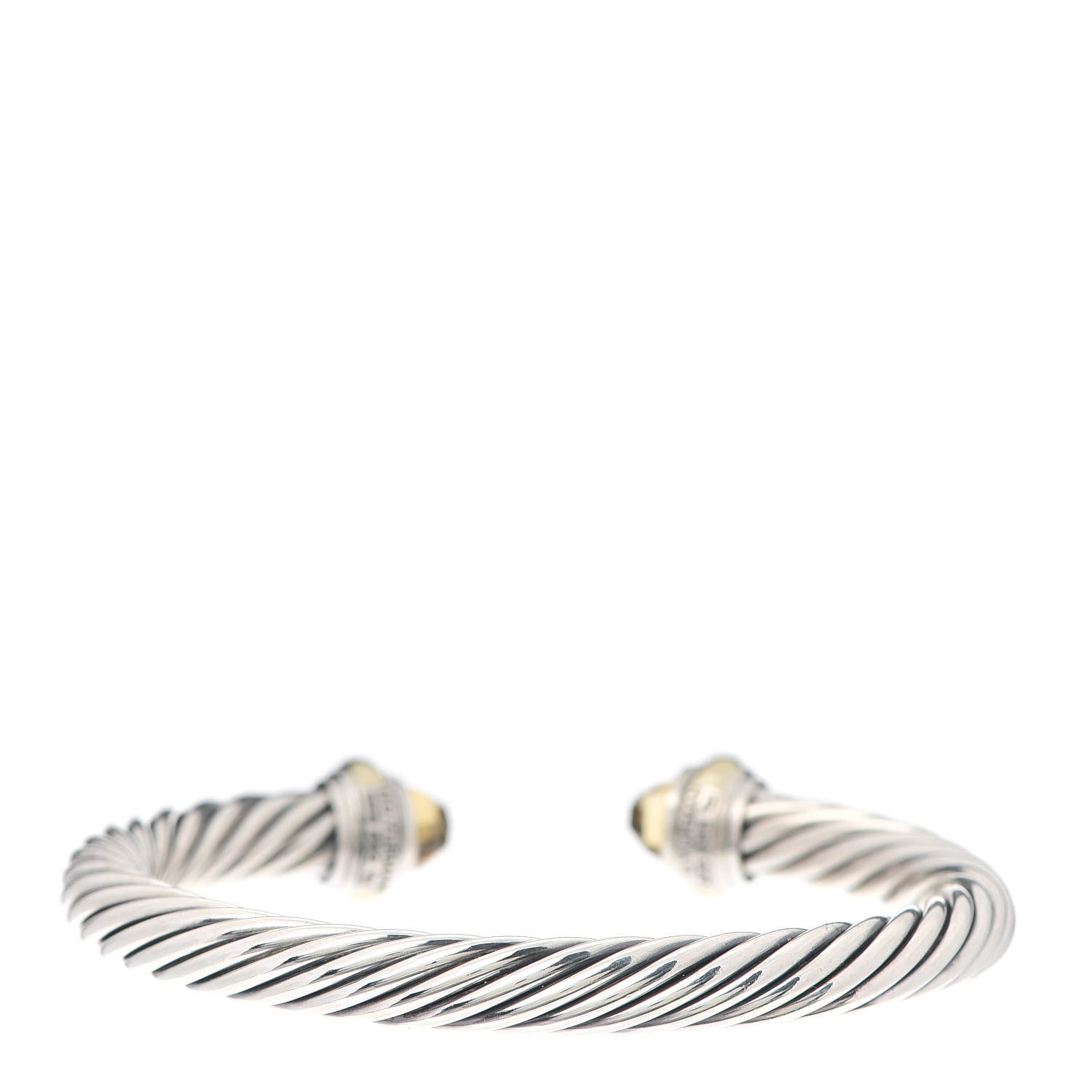 David Yurman Sterling Silver 14K Yellow Gold Citrine 7mm Cable Classics Bracelet 3 of 4