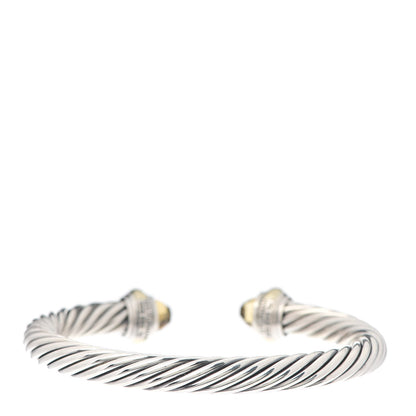 David Yurman Sterling Silver 14K Yellow Gold Citrine 7mm Cable Classics Bracelet 3 of 4