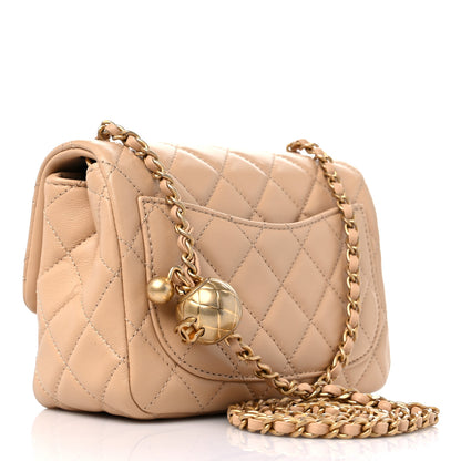 Chanel Lambskin Quilted Mini Pearl Crush Flap Beige 3 of 11