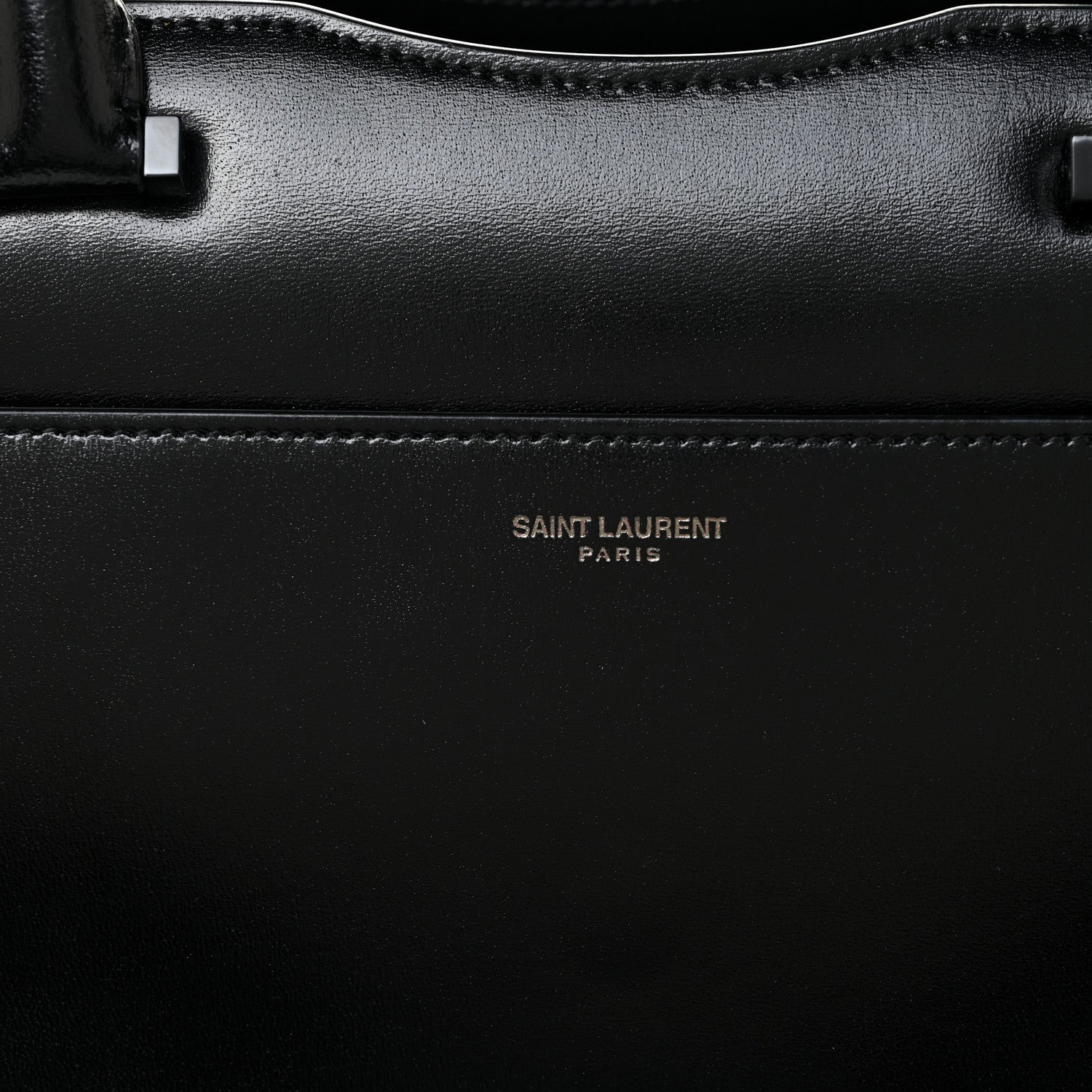 Saint Laurent Shiny Calfskin Medium Uptown Tote Black 9 of 16