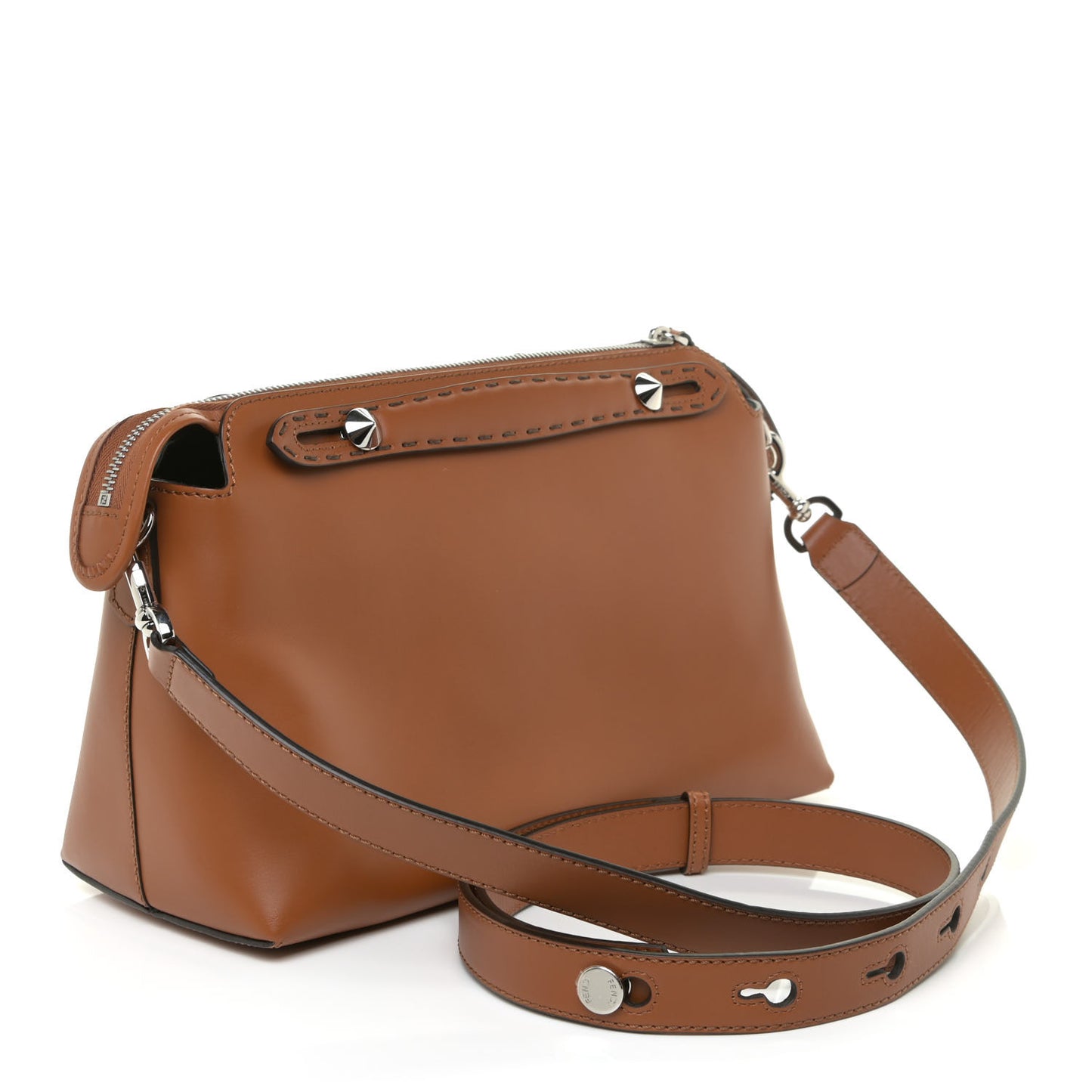 Vitello King Logo Embossed Medium By The Way Boston Bag Cuoio