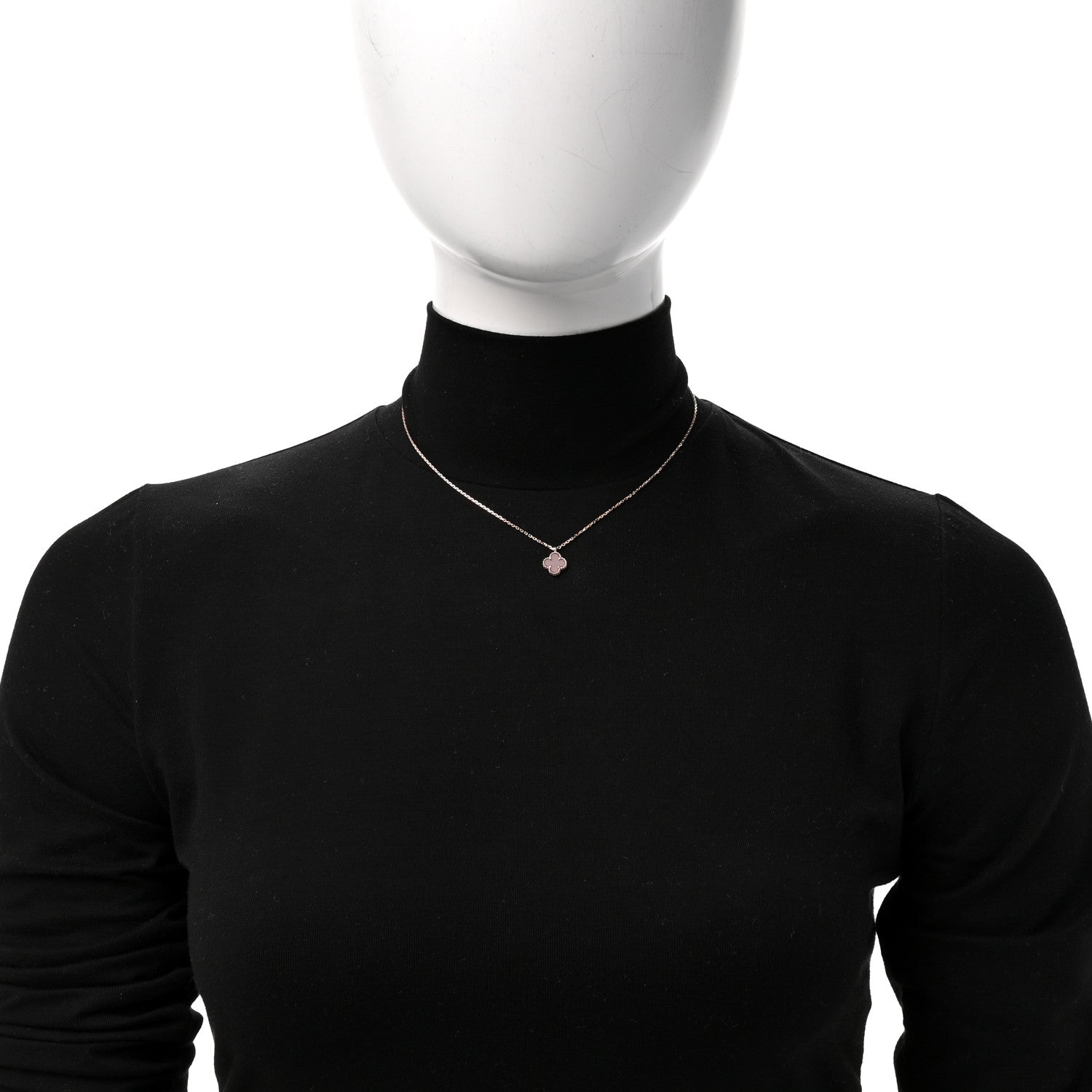 Van Cleef & Arpels 18K Rose Gold Carnelian Sweet Alhambra Pendant Necklace 2 of 5