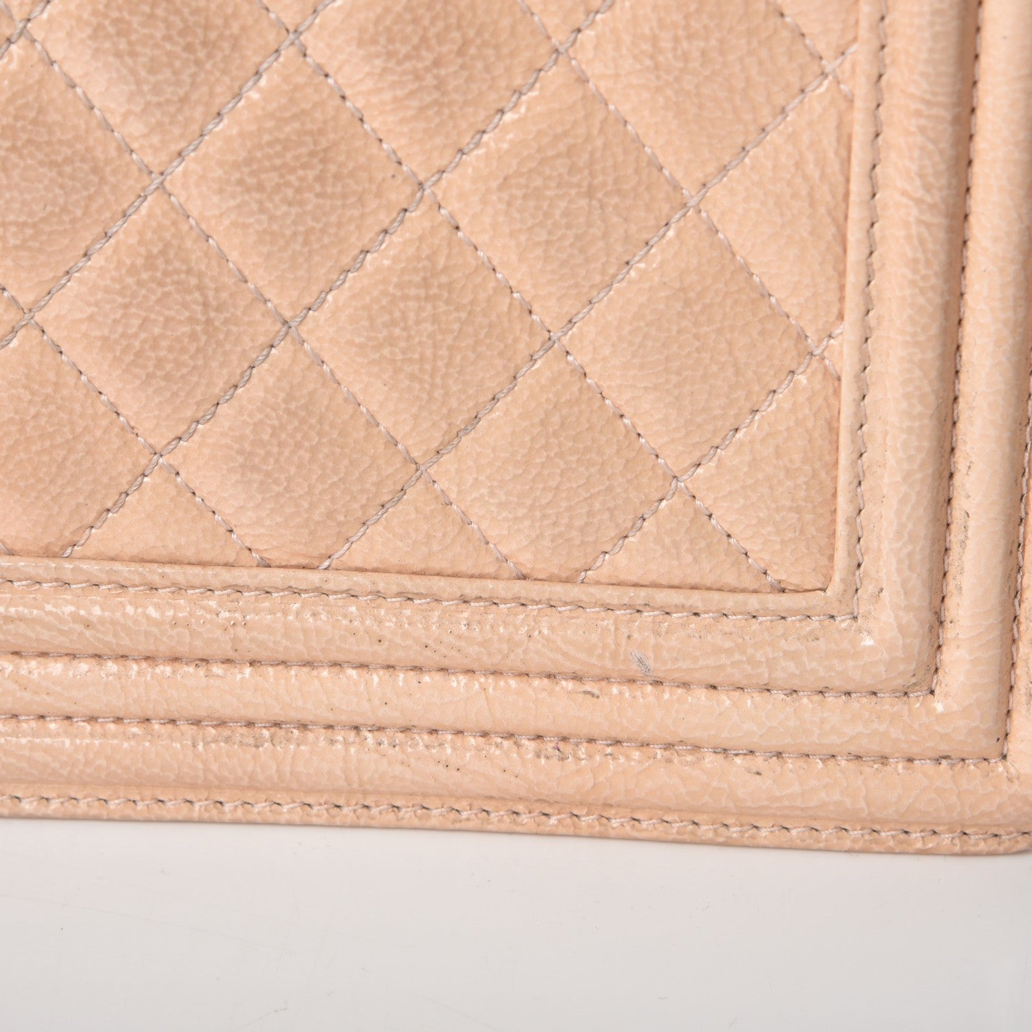 Chanel Patent Goatskin Quilted New Medium Boy Flap Beige Clair 9 of 15
