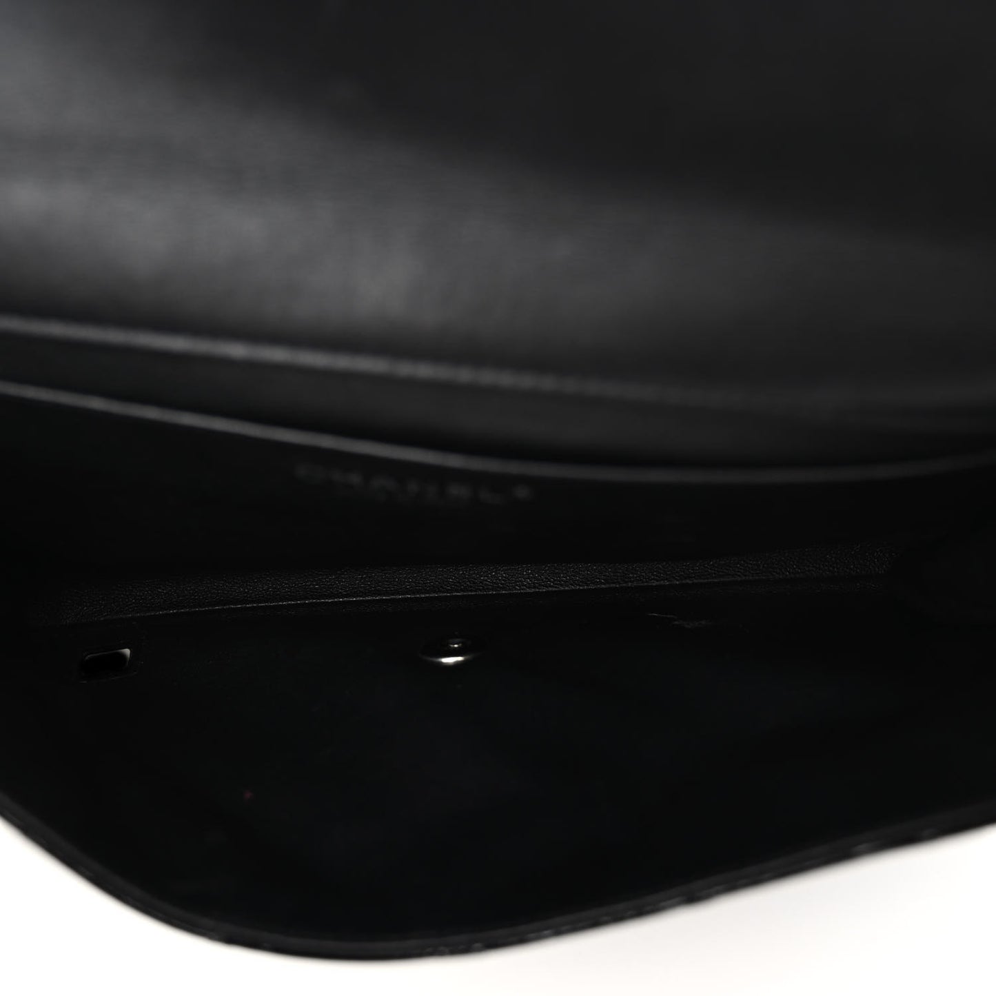 Patent Quilted Clutch with Chain Flap Black