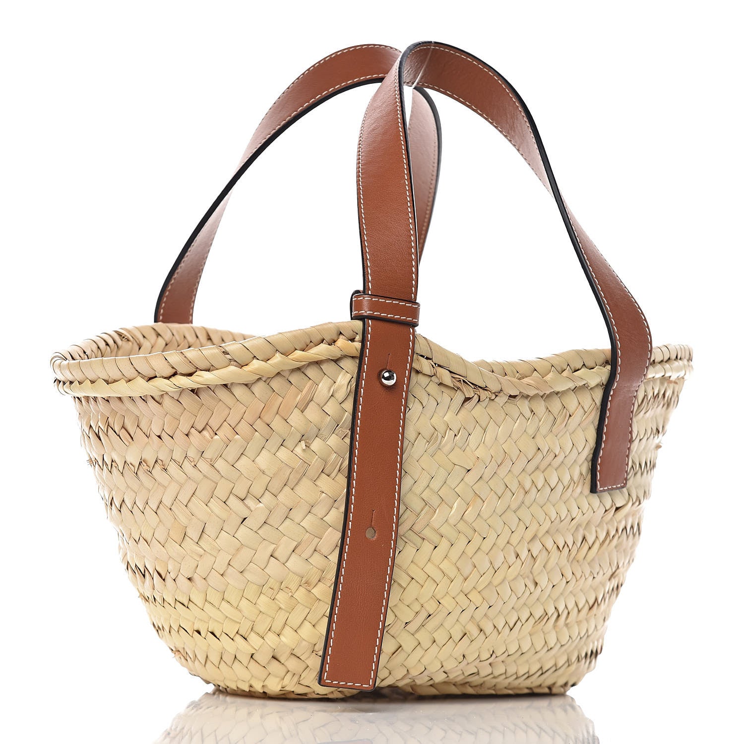 Loewe Raffia Small Basket Tote Bag Natural Tan 3 of 10