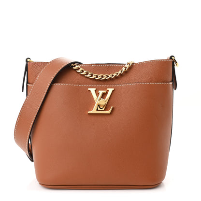 Louis Vuitton Calfskin Lock and Walk Bucket Cognac 1 of 10