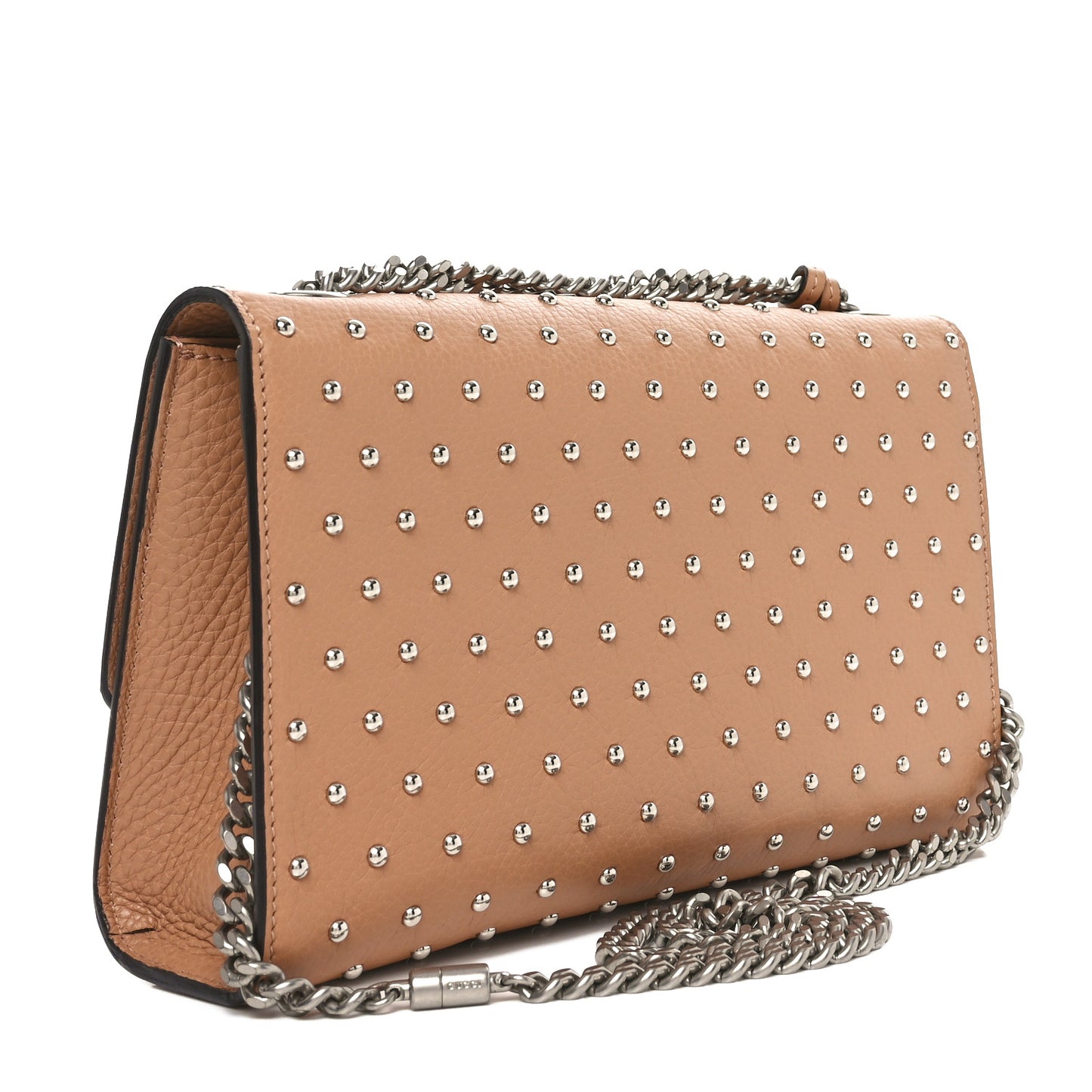 Calfskin Studded Medium Miss Bamboo Shoulder Bag Camelia