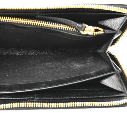 Balenciaga Chevre Gold Metallic Edge Hardware Continental Zip Around Wallet Black 6 of 12