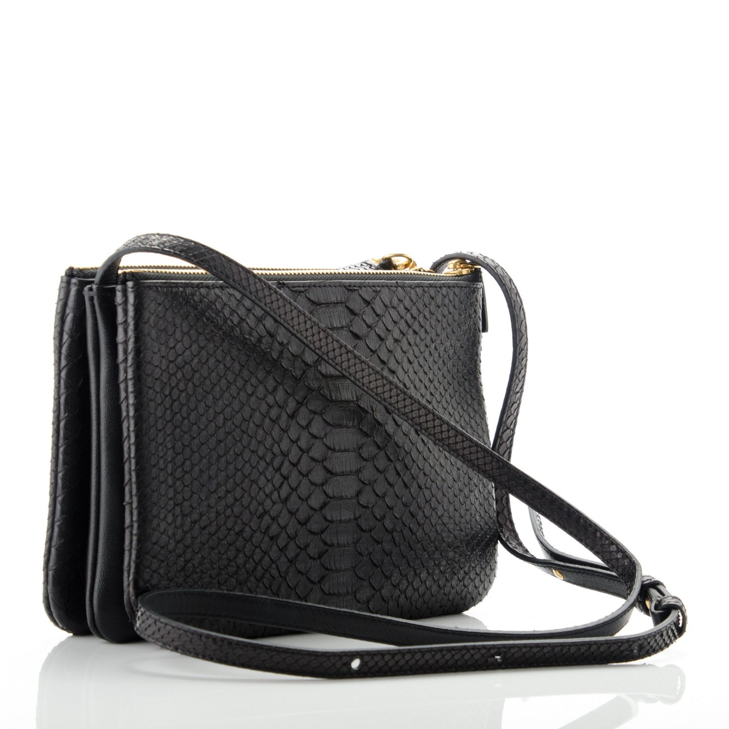 Python Small Trio Crossbody Bag Black